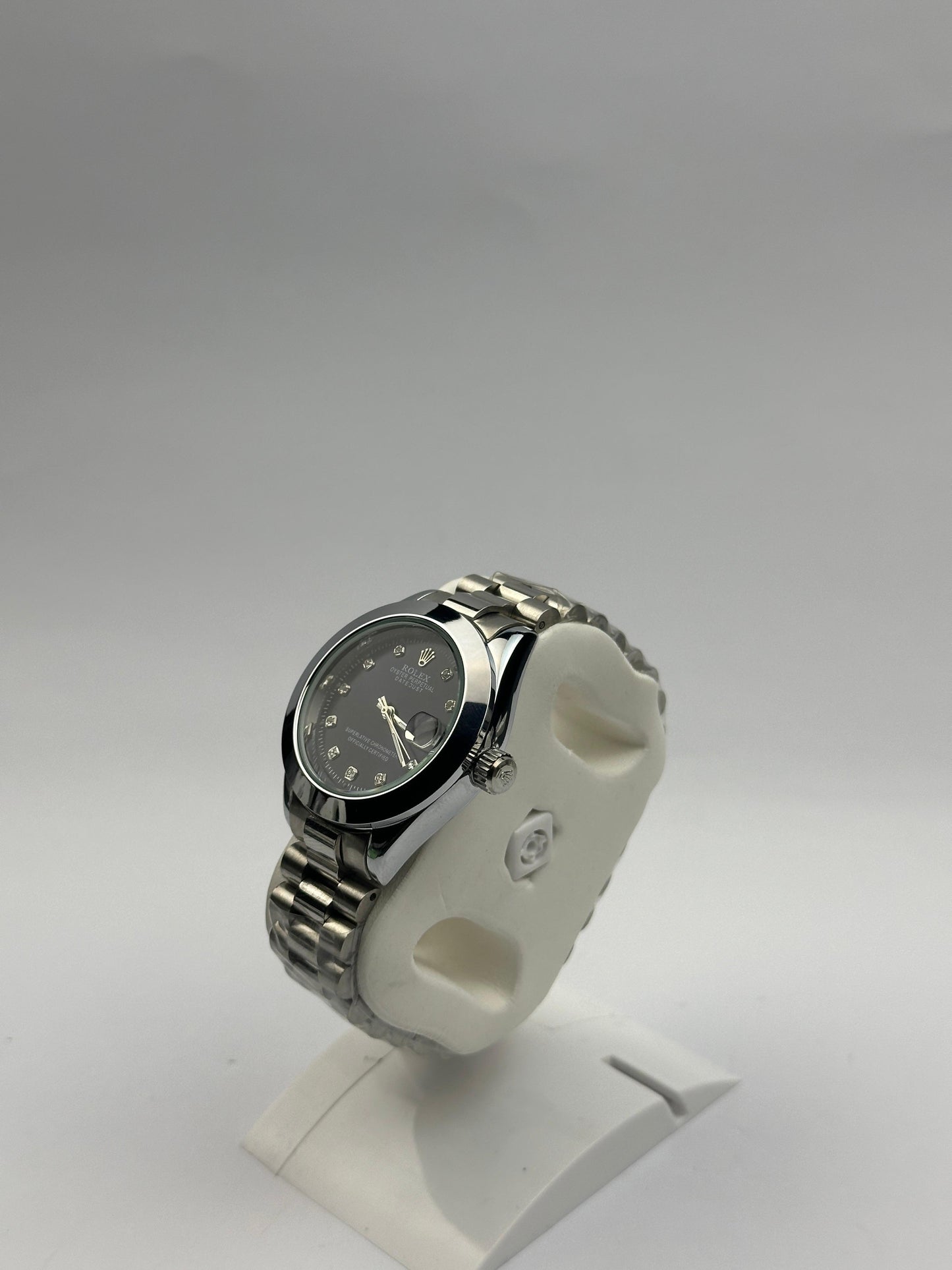 Ladies’ Rolex Stainless Steel Watch – Oyster Style Diamond Dial | Tick Empire
