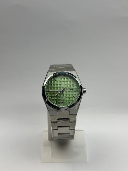 Men's Tissot Stainless Steel Watch – Green Textured Dial with Date | Tick Empire