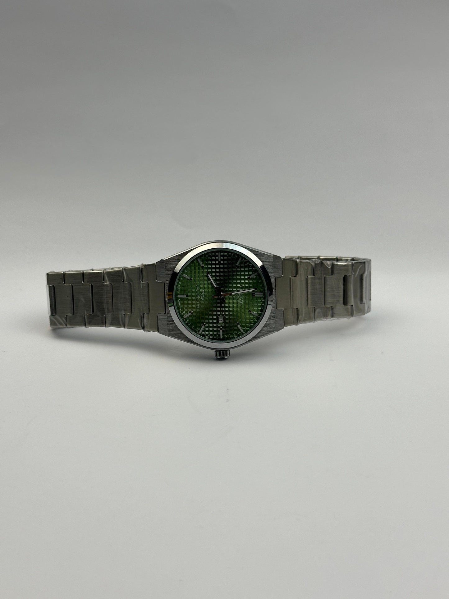 Men's Tissot Stainless Steel Watch – Green Textured Dial with Date | Tick Empire
