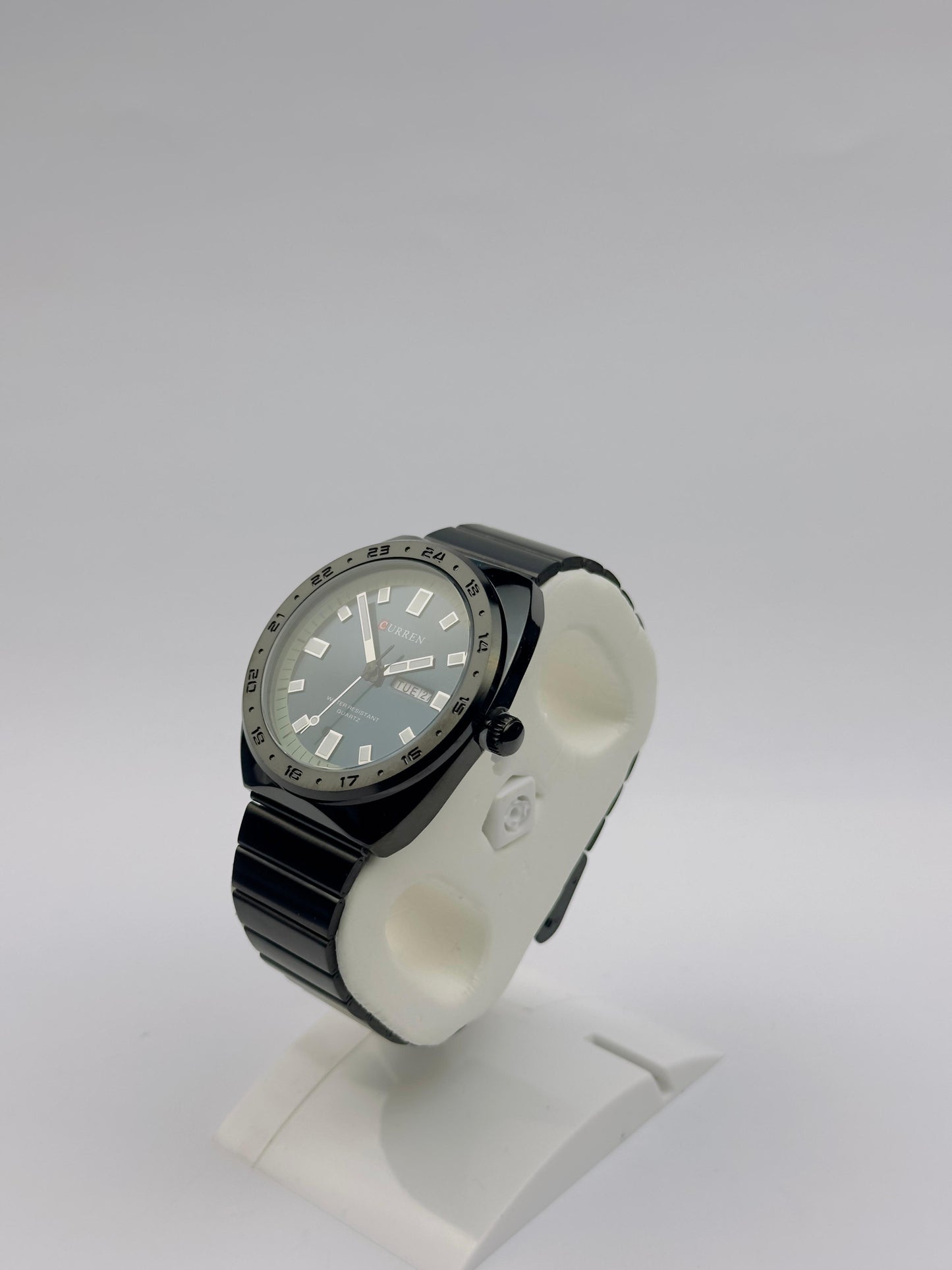 Men's Curren Quartz Watch – Black & Blue Dial with Day & Date | Tick Empire