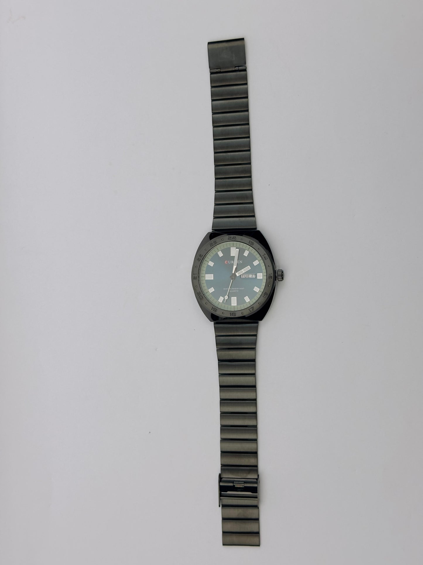 Men's Curren Quartz Watch – Black & Blue Dial with Day & Date | Tick Empire