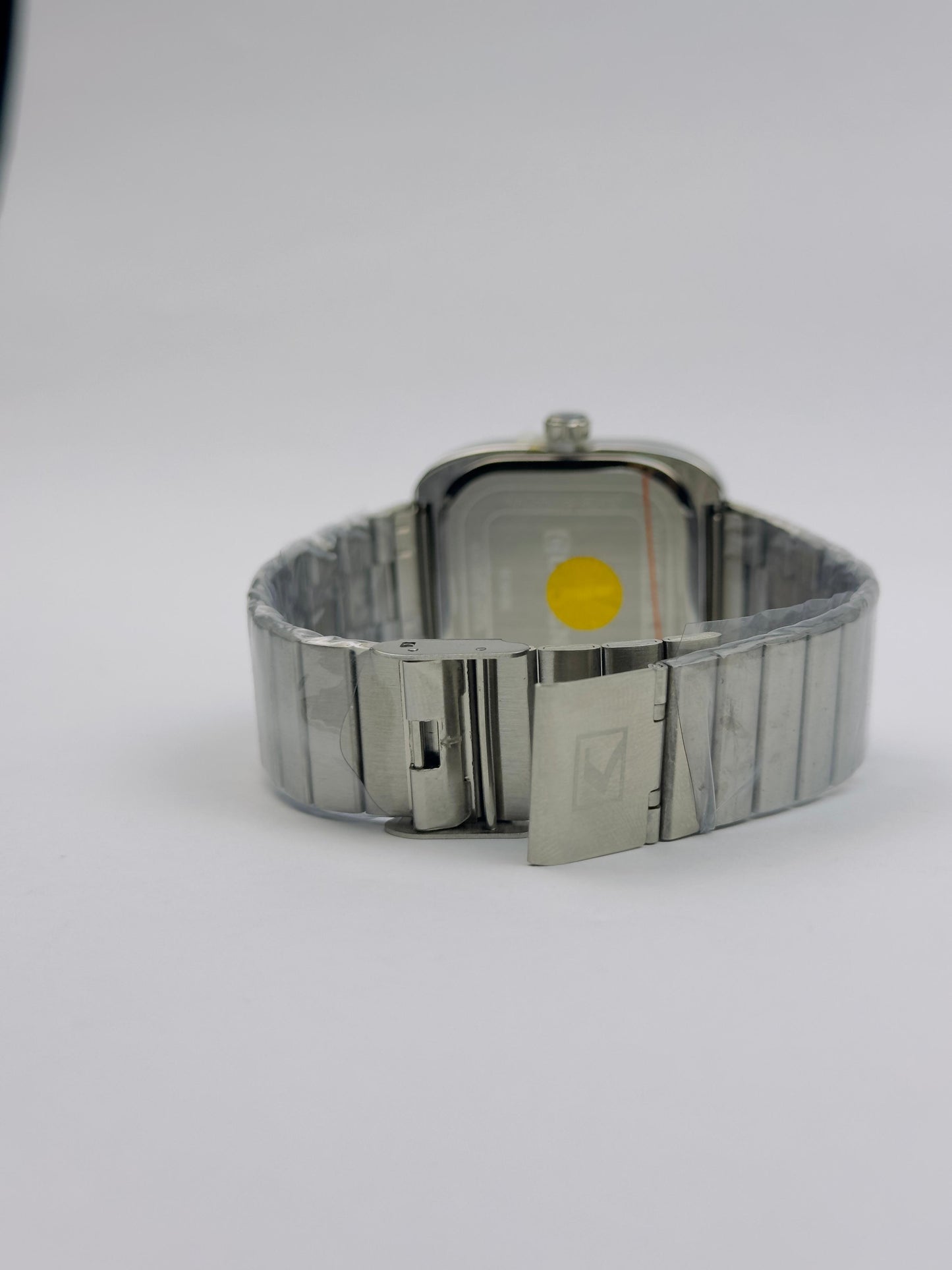 Men's Curren Rectangular Watch – Black Dial & Silver Bracelet | Tick Empire