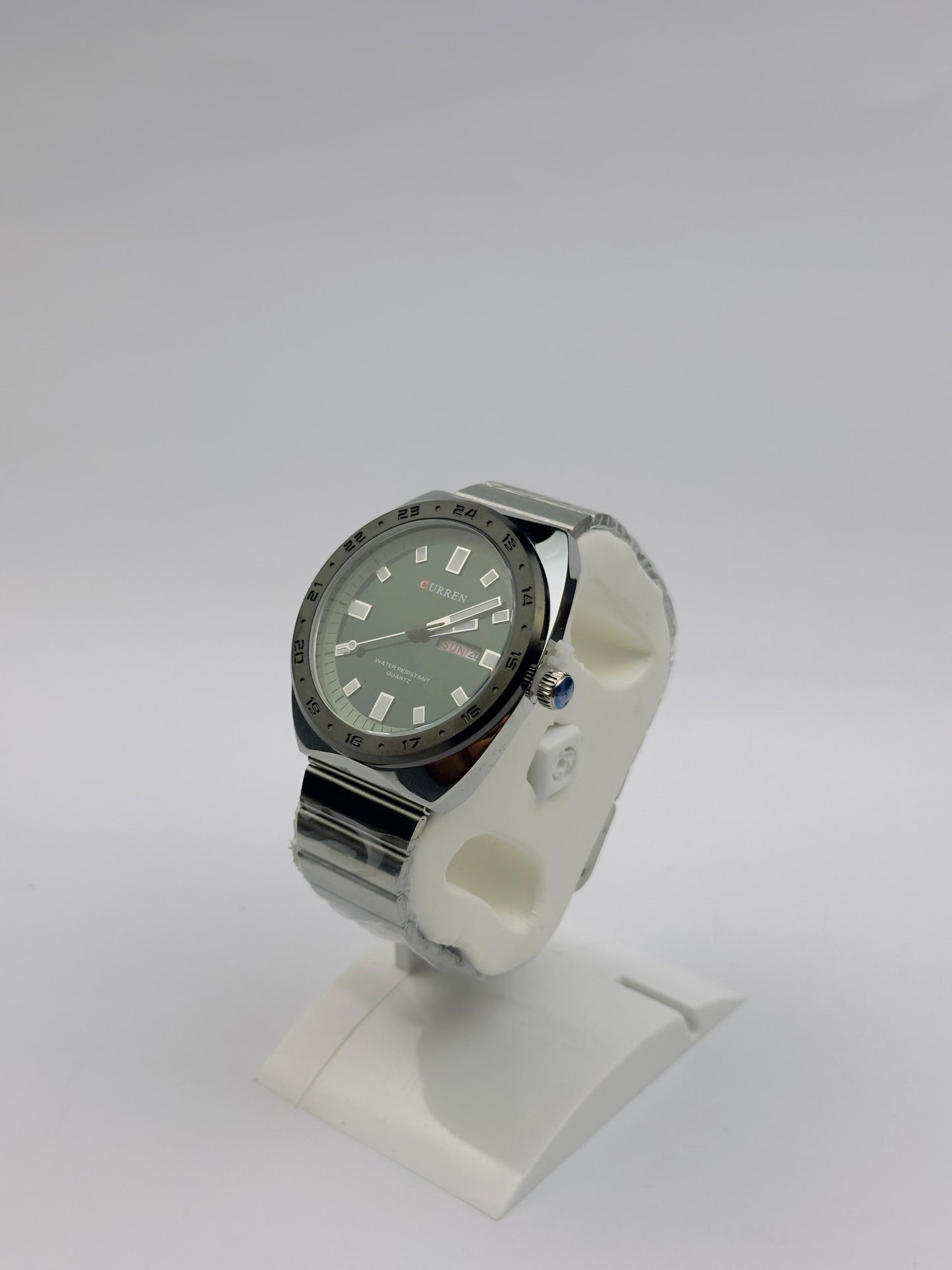 CURREN Men's Stainless Steel Watch – Green Dial with Day & Date | Tick Empire