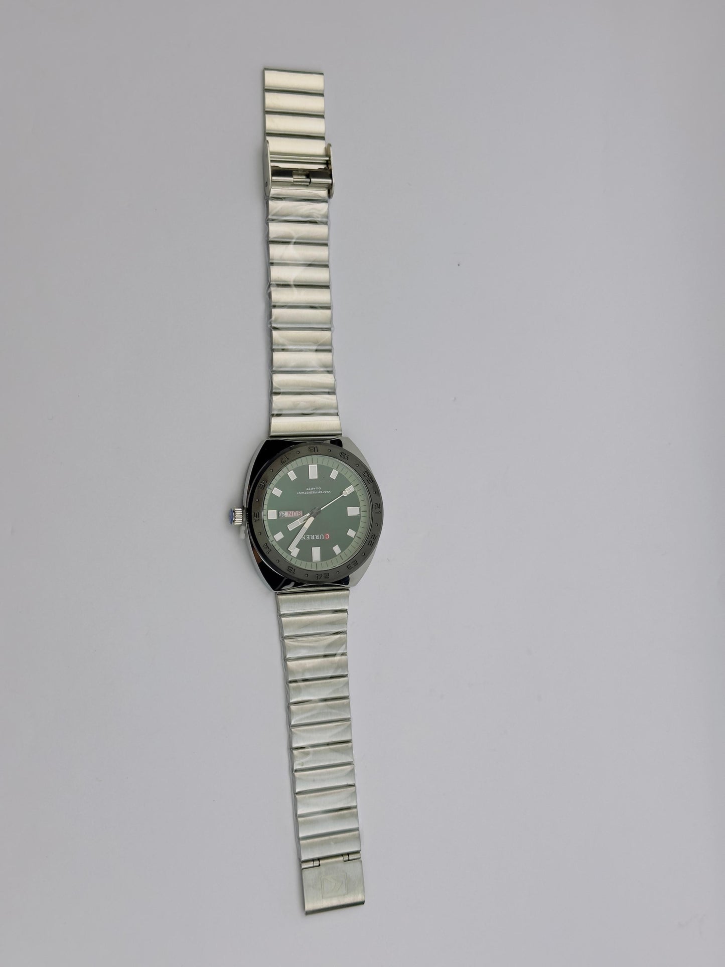 CURREN Men's Stainless Steel Watch – Green Dial with Day & Date | Tick Empire