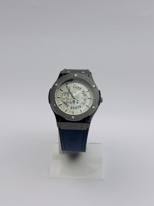 Men’s Hublot Chronograph Watch – Gunmetal with White Dial | Tick Empire