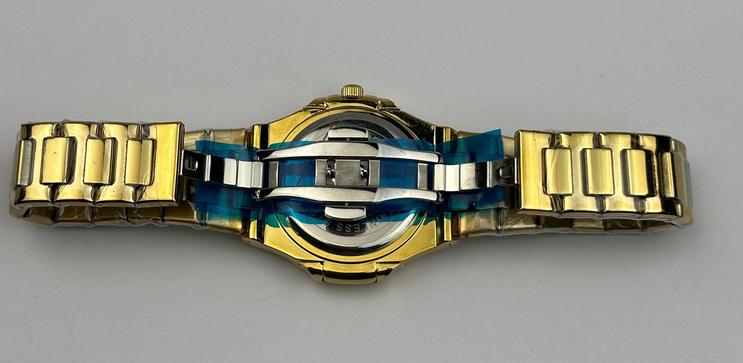 Men’s Patek Philippe All-Gold Stainless Steel Watch – Black Dial Nautilus Style | Tick Empire
