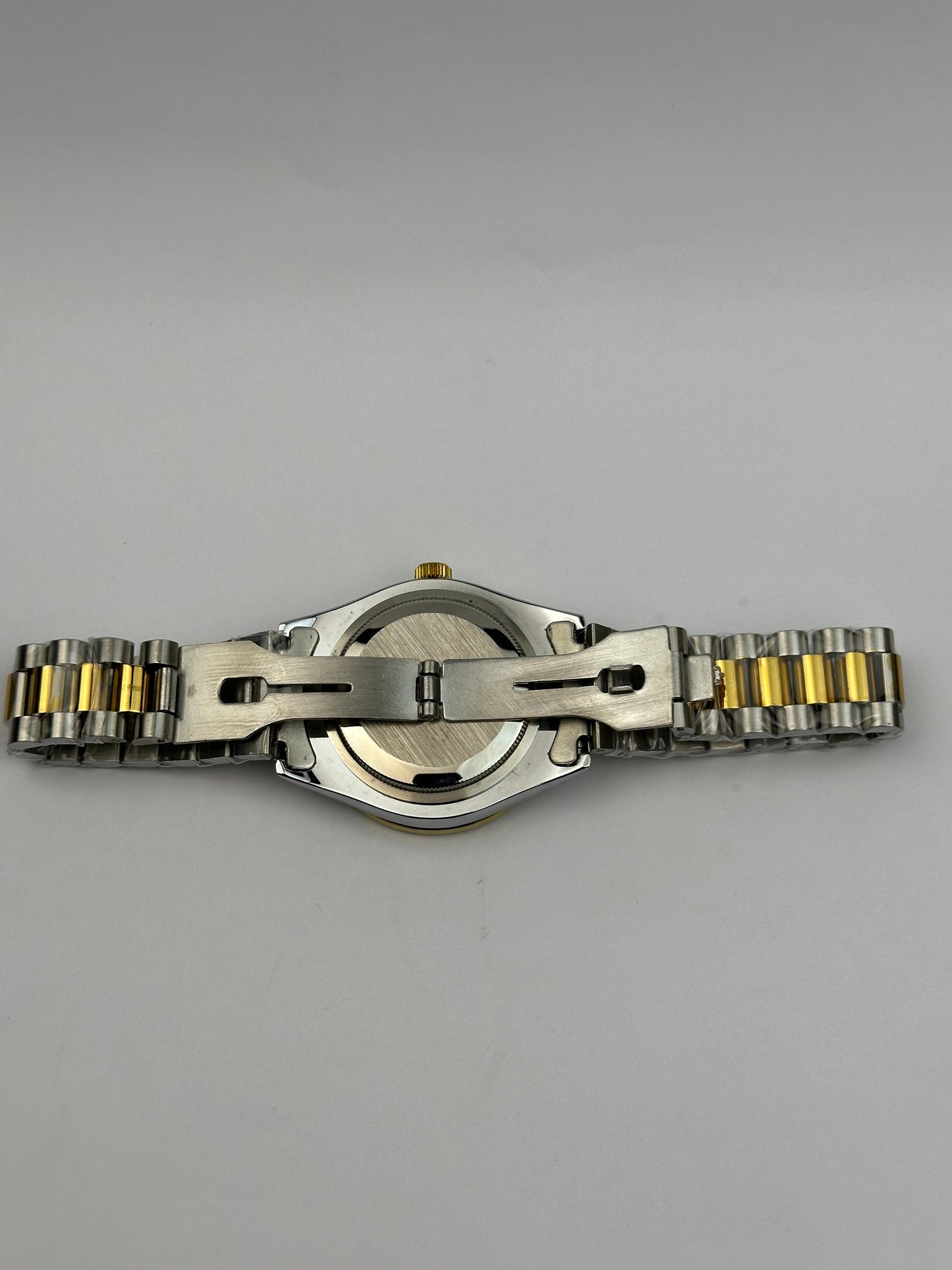 Men’s Rolex Two-Tone Stainless Steel Watch – Black Diamond Dial | TickEmpire
