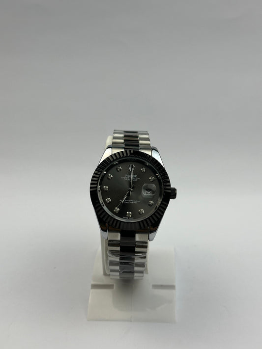 Men’s Rolex Stainless Steel Watch – Gray Diamond Dial | TickEmpire