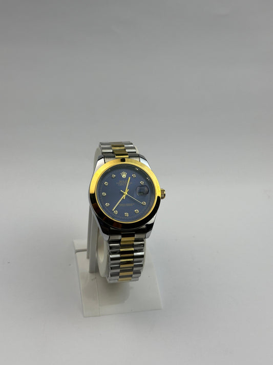 Men’s Rolex Two-Tone Stainless Steel Watch – Blue Diamond Dial | Tick Empire