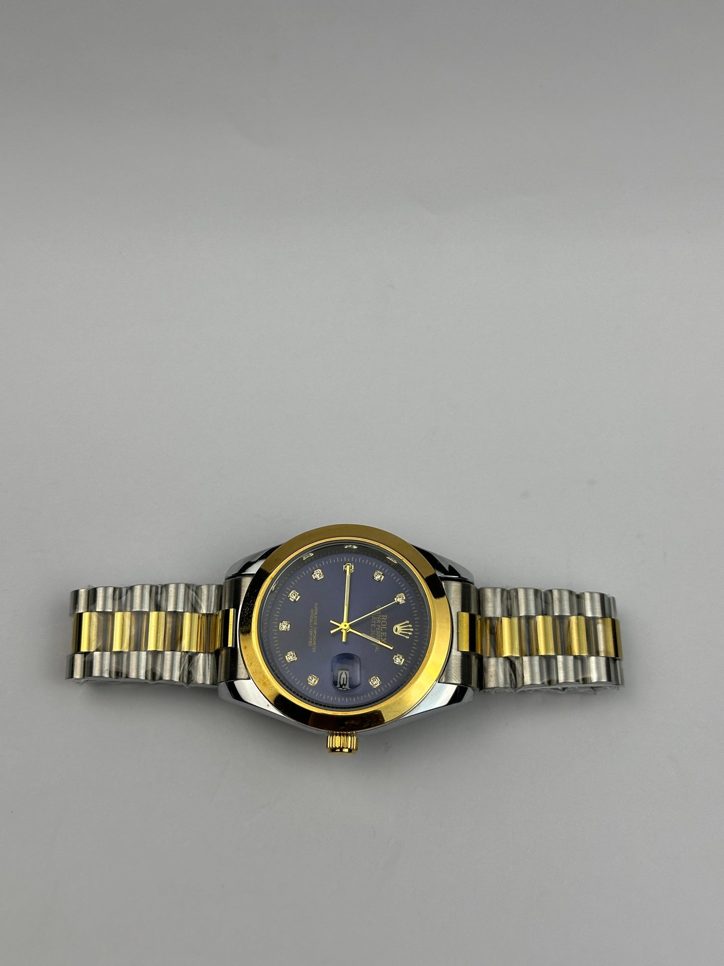 Men’s Rolex Two-Tone Stainless Steel Watch – Blue Diamond Dial | Tick Empire