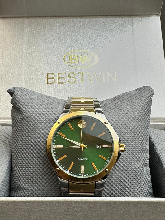 BestWin Men’s Two-Tone Watch – Green Dial | Tick Empiree