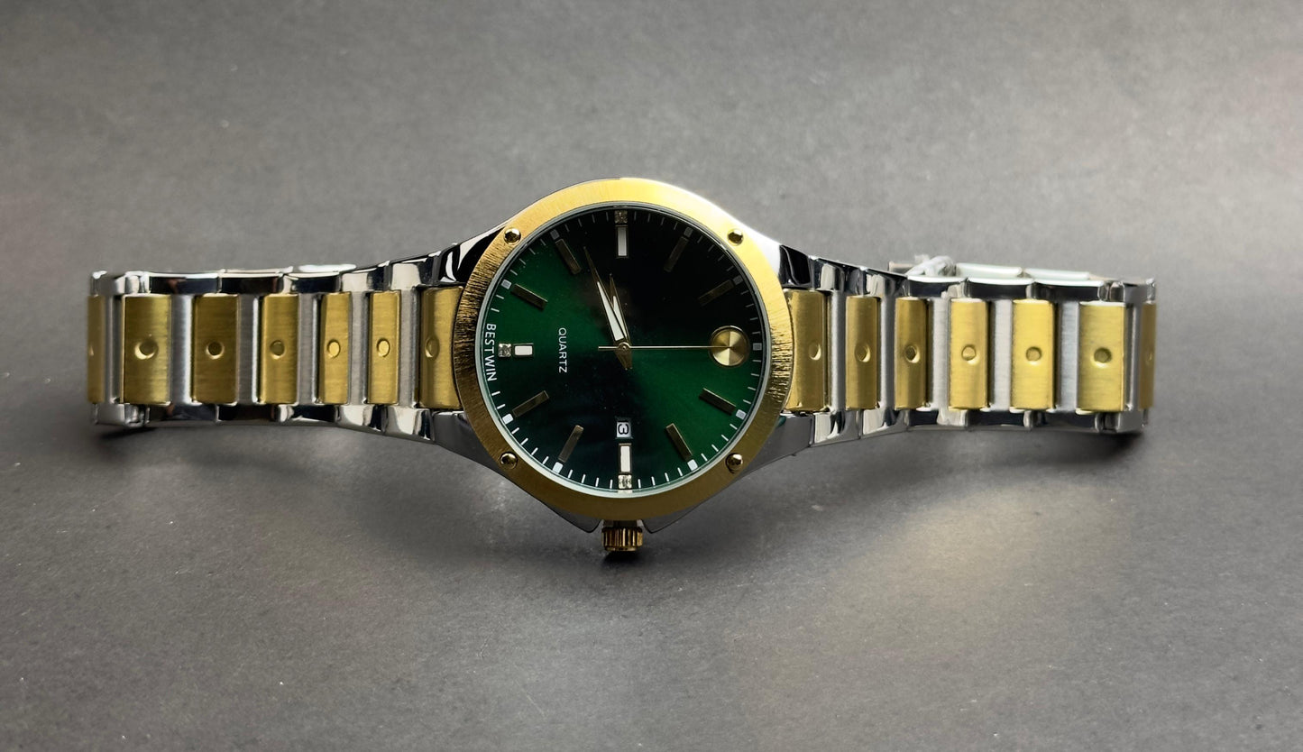 BestWin Men’s Two-Tone Watch – Green Dial | Tick Empiree