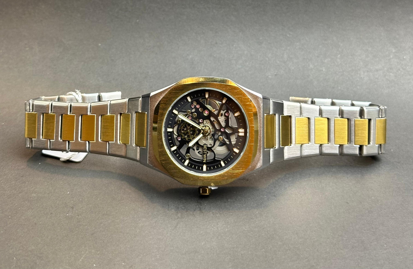 BESTWIN Men’s Two-Tone Skeleton Watch – Gold & Silver | BESTWIN