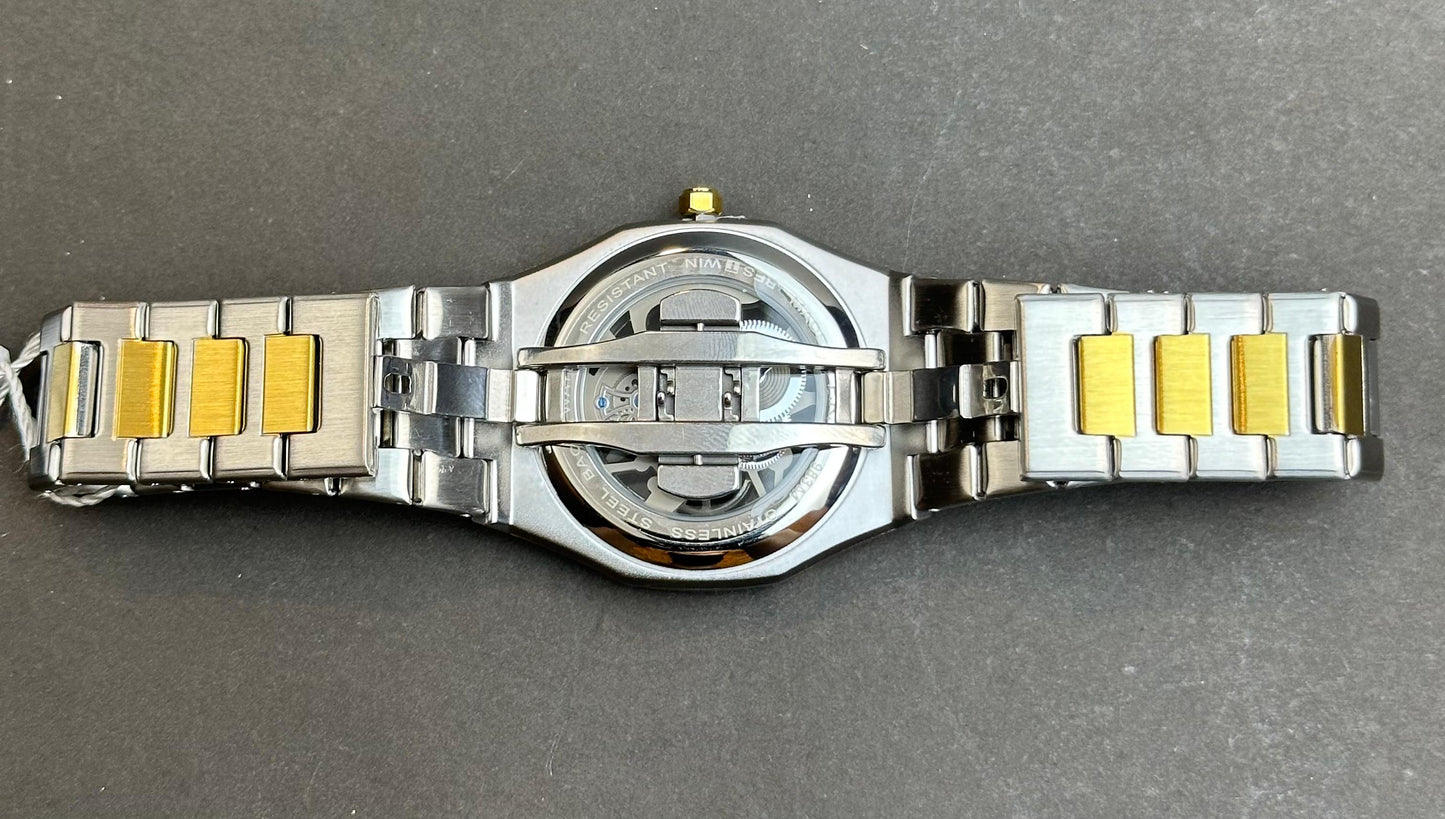 BESTWIN Men’s Two-Tone Skeleton Watch – Gold & Silver | BESTWIN